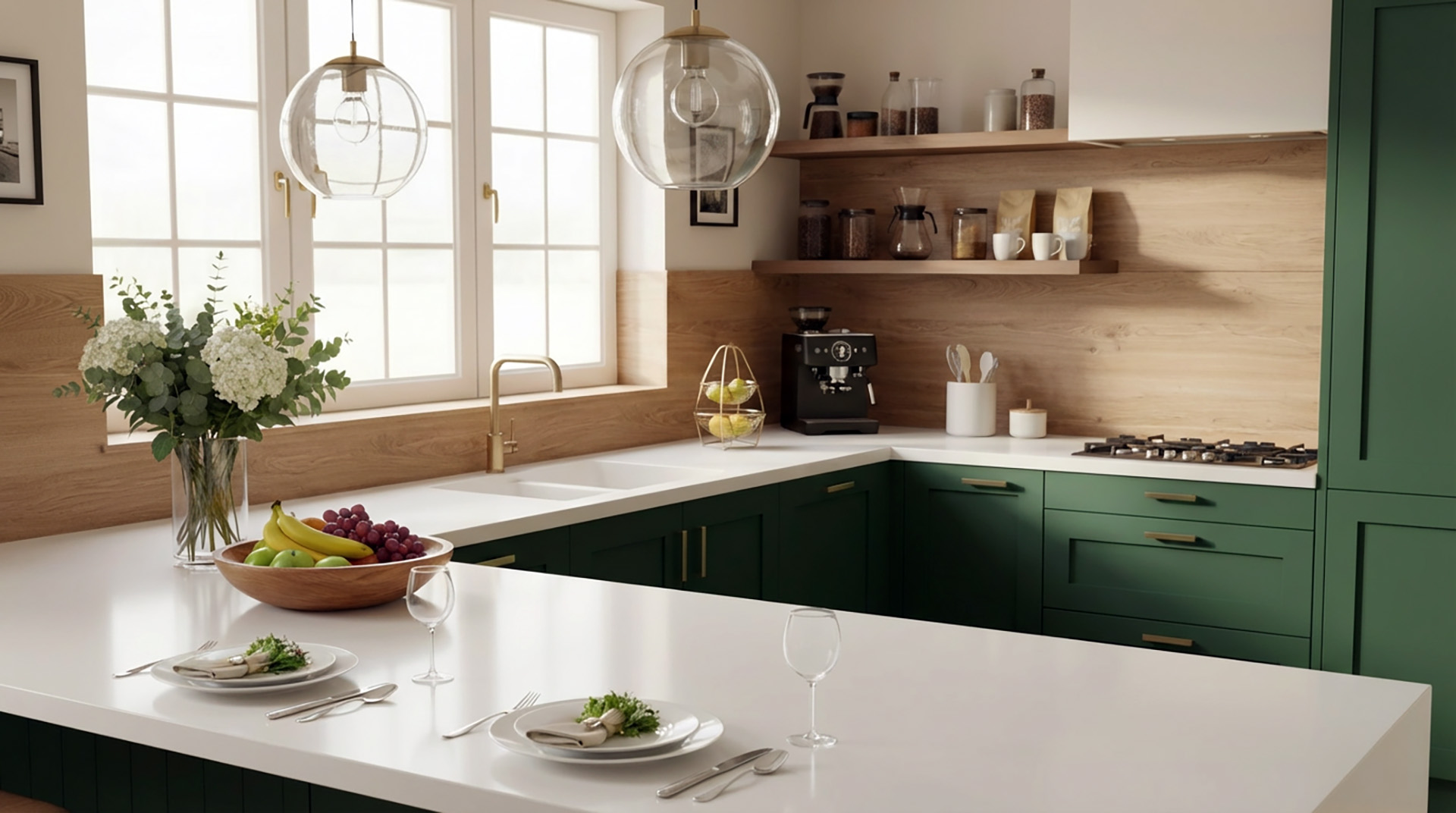 Montelli Krem U Tipi Mutfak Tezgahı