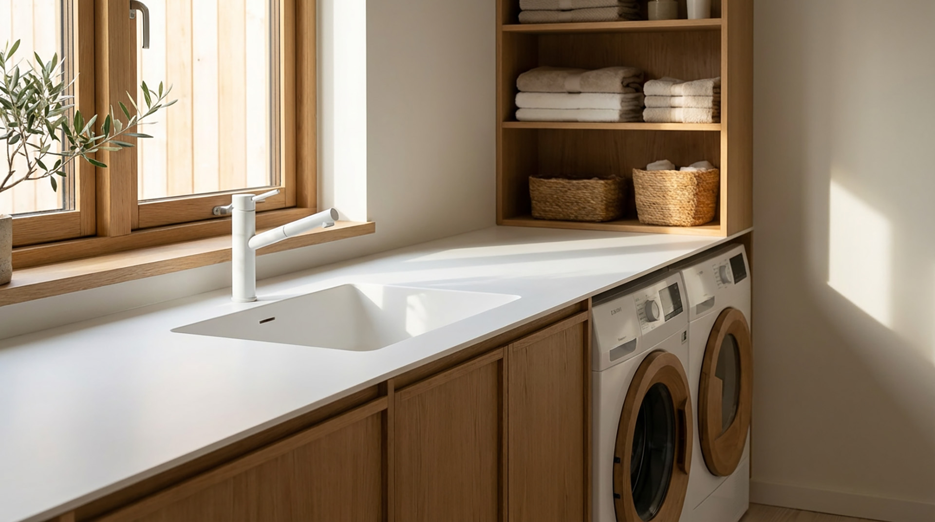 Özdekor Akrilik Çamaşır Odası Tezgahı