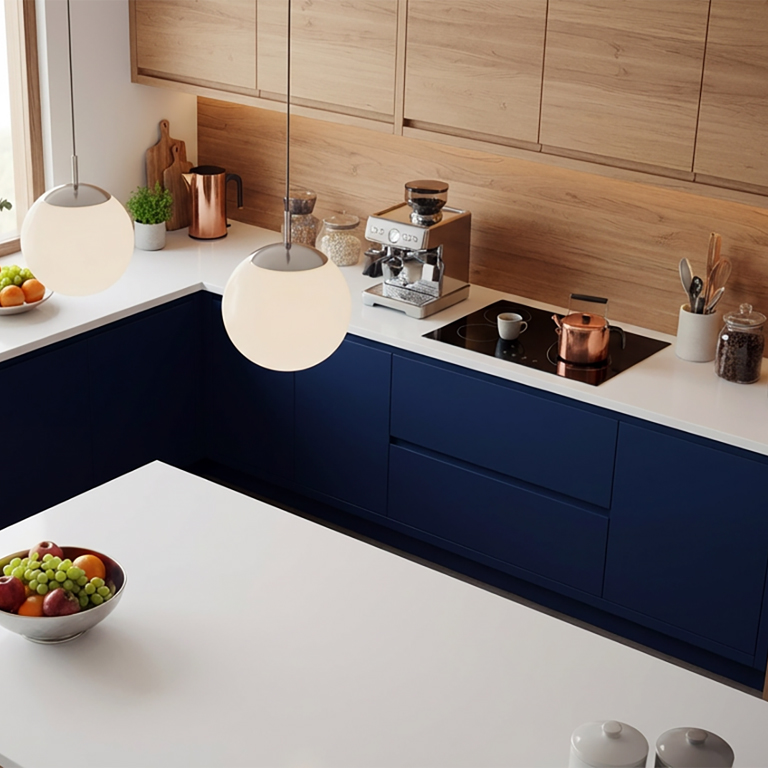 Solid Surface Ada Mutfak Tezgah Akrilik Detay