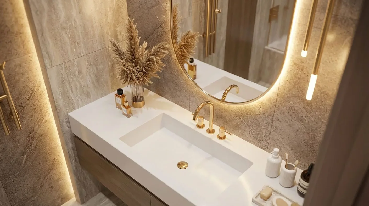 akrilik banyo tezgahı uygulaması