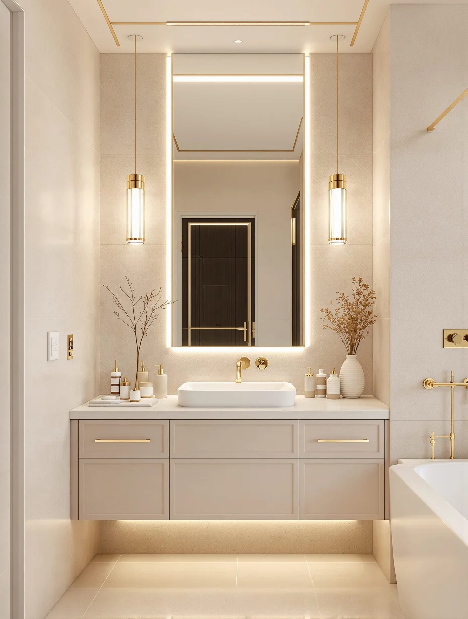 Corian Çanak Lavabolu Akrilik Banyo Dolabı Üstü Tezgah