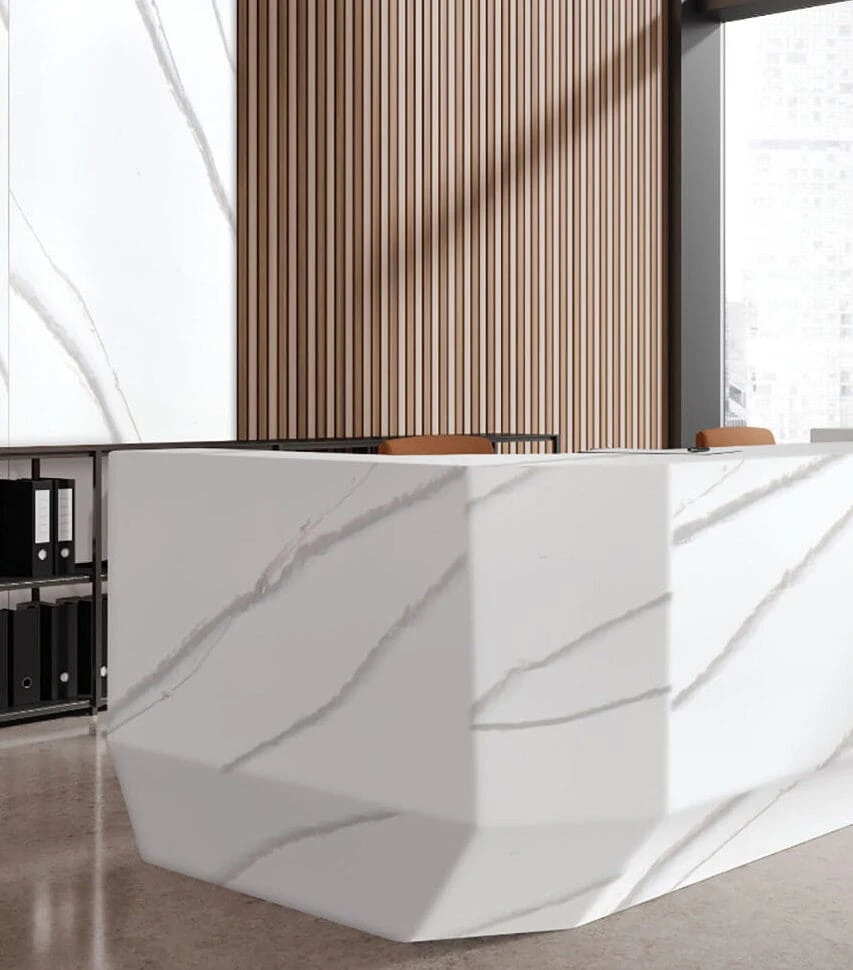 hanex akrilik modern resepsiyon bankosu tasarımı