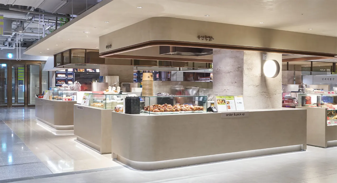 hanex akrilik yüzey food court sipariş ve hazırlık bankoları