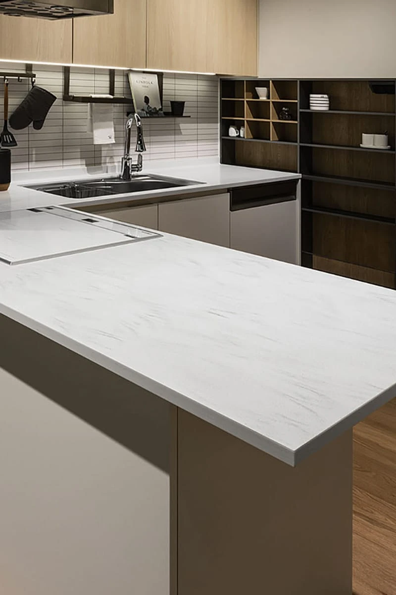 Hanex Mermer Görünümlü Akrilik Mutfak Tezgah Uygulaması