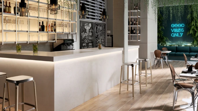 Lx-Hausys Hi-Macs Dolce Cafe Akrilik Solid Surface Tezgah Geniş