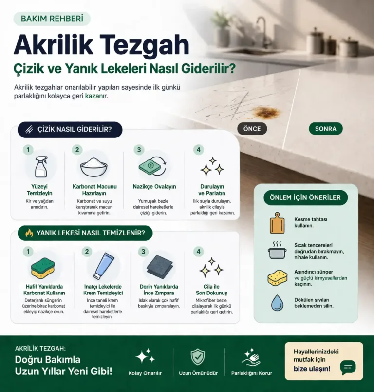 Akrilik Tezgahta Çizik ve Yanık Lekeleri Nasıl Giderilir