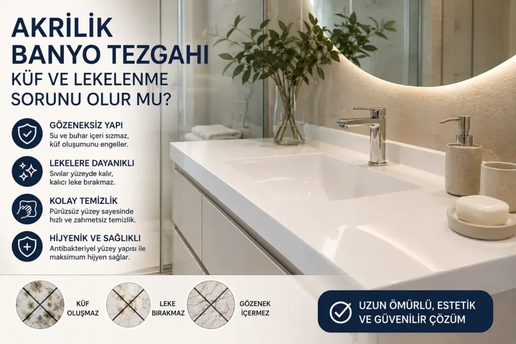 Akrilik Banyo Tezgahlarında Küf ve Lekelenme Sorunu Olur mu?