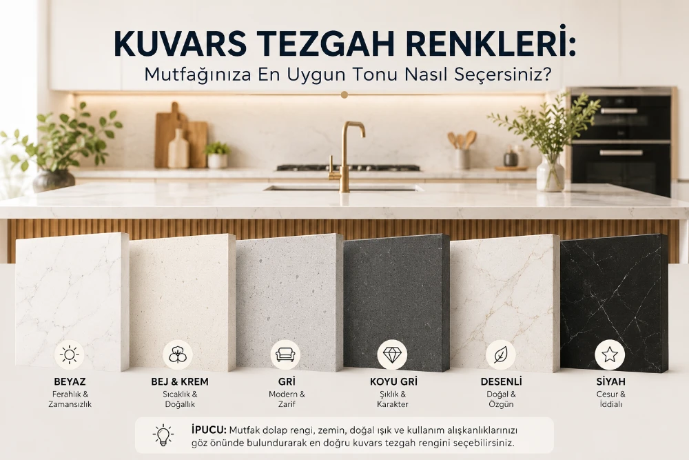 kuvars tezgah renkleri