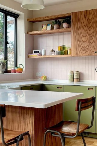 Akrilik Mutfak Tezgahı Dikey Detay