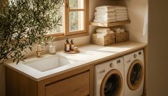 Akrilik Solid Surface Çamaşır Odası Tezgahı