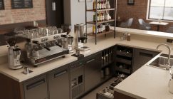 Özdekor Solid Surface Kahve İstasyonu Banko Modeli